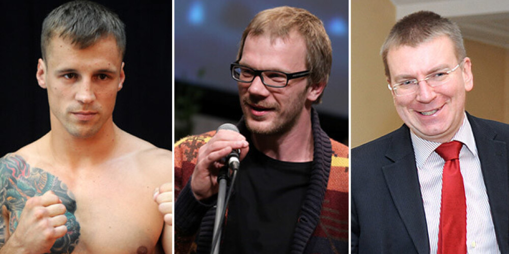 Pasaules čempions boksā Mairis Briedis, grāmatas "Jelgava 94" autors, ES Literatūras balvas laureāts Jānis Joņevs un ārlietu ministrs Edgars Rinkēvičs.