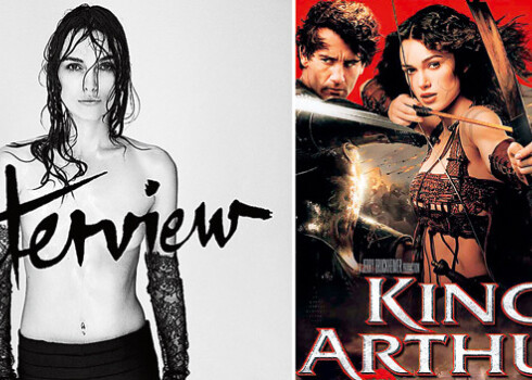 Pirms desmit gadiem filmas Karalis Artūrs reklāmas plakātā  Keiras Naitlijas krūtis tika palielinātas ar fotošopa palīdzību. Šis notikums aktrisi pamatīgi sadusmoja, un žurnālam „Interview” viņa piekrita pozēt puskaila tikai tad, ja krūtis bildē netiks „uzlabotas”.