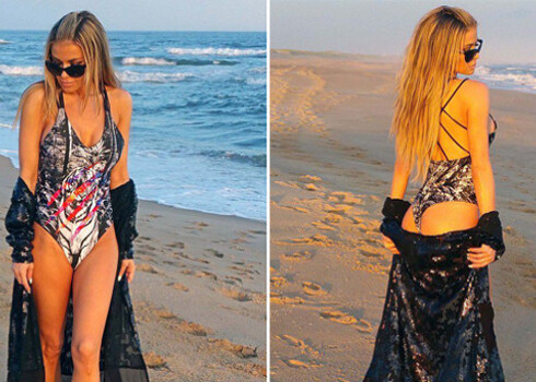 Секс-бомба Кармен Электра на пляже во время поездки в Уругвай