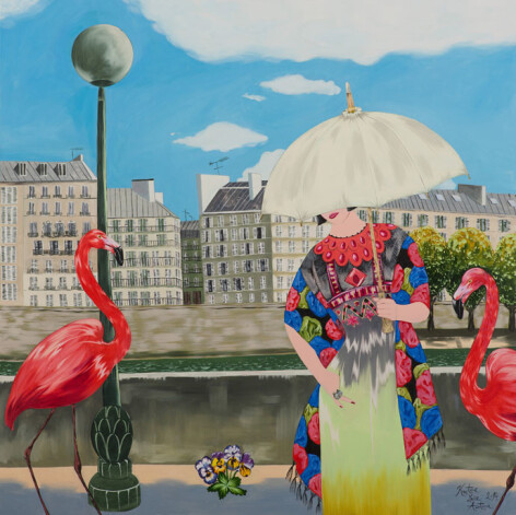 Kristīne Luīze Avotiņa. „Bezgalīga mīlestība” (150x150cm, audekls, eļļa, 2014).