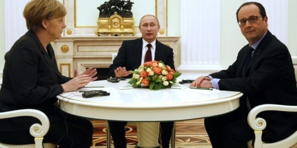 Переговоры Меркель, Олланда и президента России Владимира Путина в Москве по ситуации на Украине состоялись 6 февраля