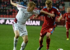Latvijas futbola izlase nospēlē neizšķirti ar spēcīgo Čehiju