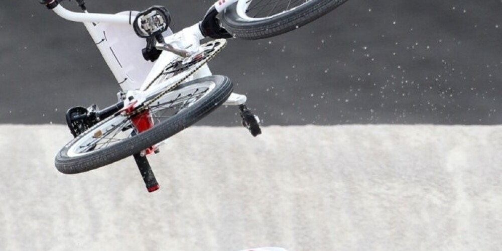 BMX braucējs Edžus Treimanis nokrīt Eiropas kausa posma finālā