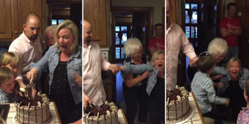 Женщина падает на пол, узнав пол будущего ребенка