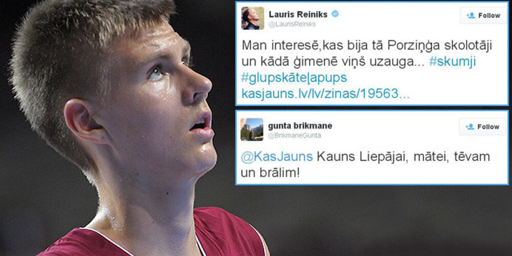 „Mani interesē, kas bija tā Porziņģa skolotāji un kādā ģimenē viņš uzauga,” komentējot basketbolista rupjības, portālā Twitter.com izsakās Lauris Reiniks.