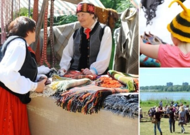 Latviskie amatnieki un viņu kundes satiekas tradicionālajā Brīvdabas muzeja gadatirgū. FOTO