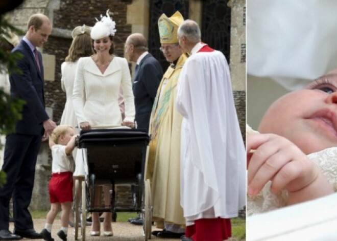 Sirsnīgā ceremonijā nokristīta mazā britu princese Šarlote. FOTO