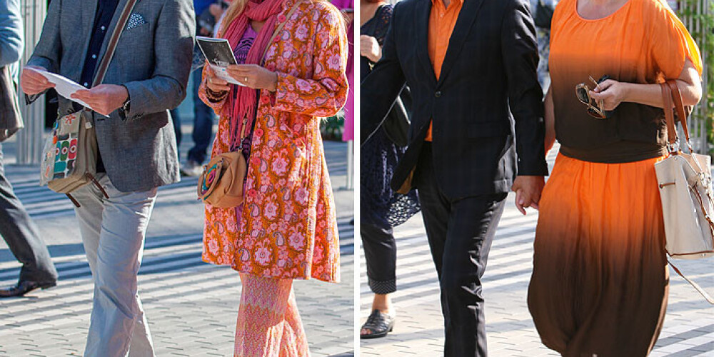Fredis un Abu Meri mīļotās uz koncertu ved oranžos tērpos. FOTO
