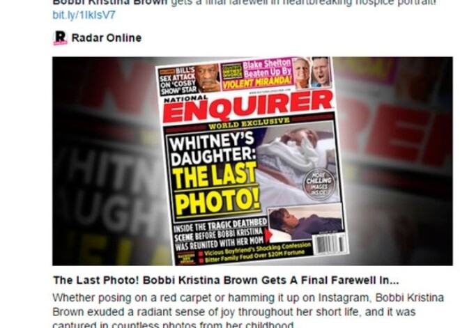 В Сети появилось предсмертное фото дочери Уитни Хьюстон