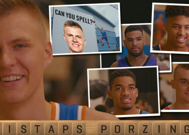 Kristaps Porziņģis sagroza galvu jaunajiem NBA spēlētājiem. Smieklīgs VIDEO