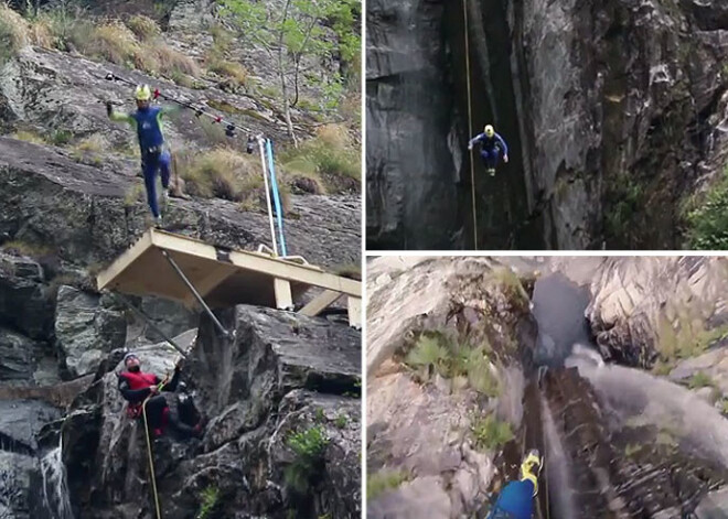 Fantastika! Uzstādīts pasaules augstuma rekords lēcienā no klints. VIDEO