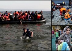 Grieķijas salās turpina ierasties migranti, galvenokārt no Sīrijas atbēgušie. Cīnoties par vietu uz prāmja, kas dodas uz kontinentālo daļu, viņu savaldīšanai policisti bijuši spiesti lietot stekus. Attēlā: pirmdienas pēcpusdiena Lesbas salā.