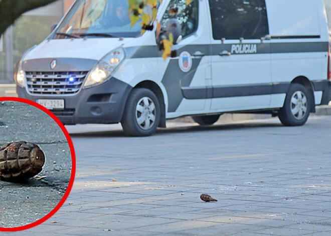 Rīgā uz ielas mētājas granāta. Netālu no ebreju privātskolas atrod sprāgstvielu. FOTO