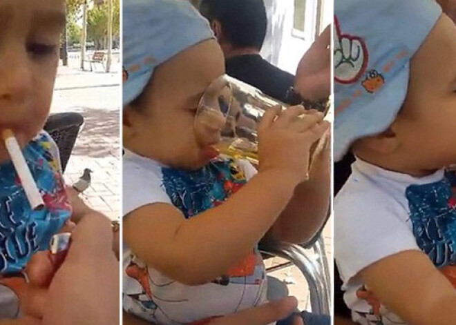 2-летний малыш курит и пьет пиво. ШОКИРУЮЩЕЕ ВИДЕО