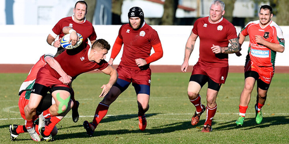 Latvijas regbija izlase  Eiropas Nāciju kausa (ENC) 2B divīzijas mačā savā laukumā pārliecinoši uzvarēja Ungārijas valstsvienību.
