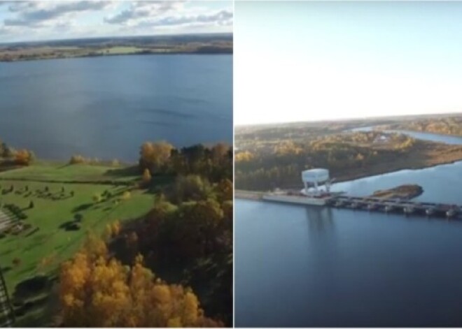 4 minūtes putna lidojumā virs rudenīgās Aizkraukles. VIDEO