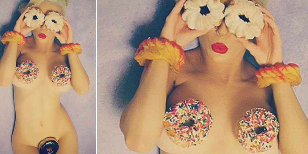 Юная секс-бомба отметила День пончиков нагишом