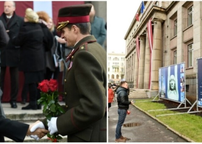 Pie valdības ēkas atklāta Brīvības pieminekļa 80 gadu jubilejai veltīta izstāde. VIDEO