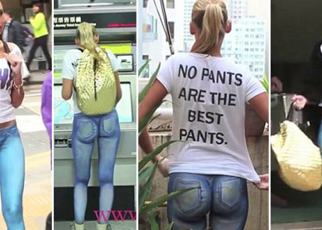 Голая девушка гуляет по Гонконгу. ВИДЕО