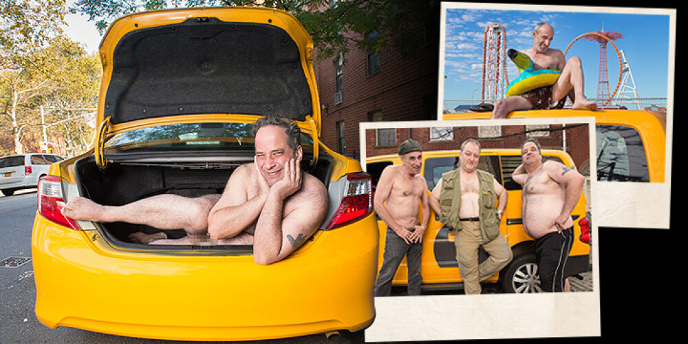 Ņujorkas taksisti izģērbjas fifīgām bildēm kalendāram. FOTO