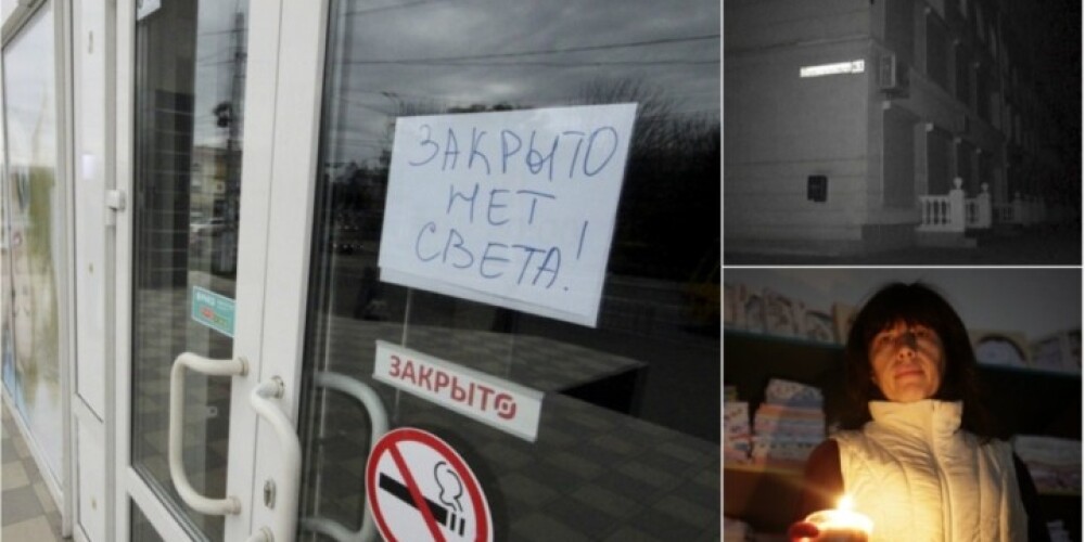 Krimā vairs nav elektrības un apkures - cilvēki stāv rindās pēc maizes, benzīna un svecēm. FOTO