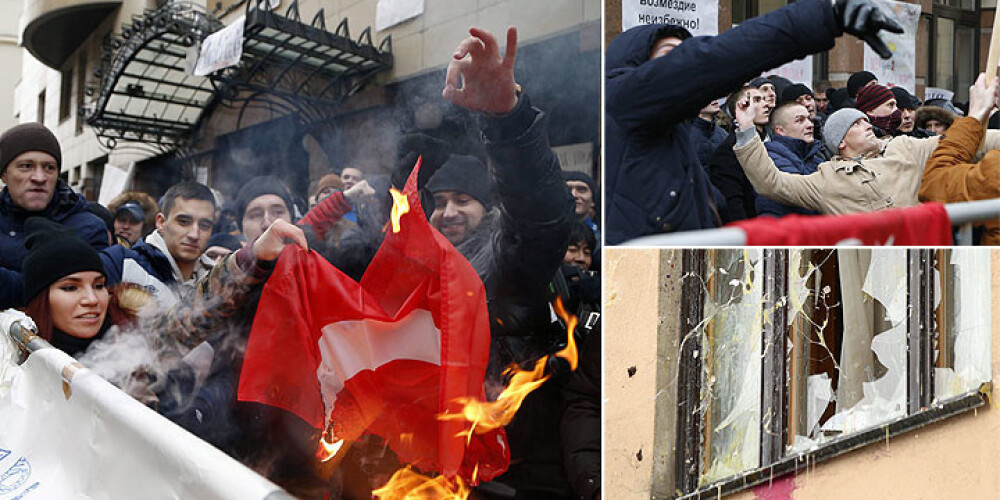 900 cilvēku Maskavā uzbrūk Turcijas vēstniecībai. FOTO