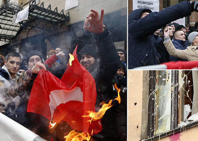 900 cilvēku Maskavā uzbrūk Turcijas vēstniecībai. FOTO