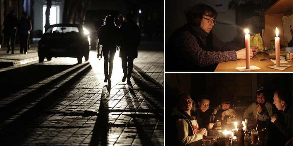 Tumsas haoss Krimā: cilvēki salst, veikali nestrādā, alkoholu var dabūt tikai līdz pulksten 17. VIDEO