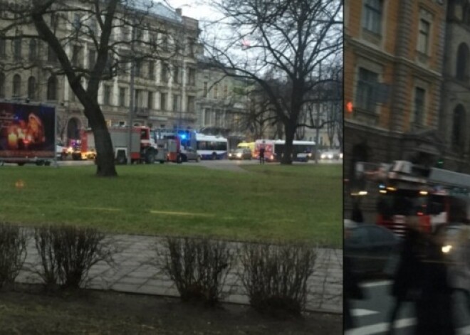 Rīdziniekus satrauc daudzās glābēju un "ātro" brigādes trešdienas rītā Valdemāra ielā. FOTO