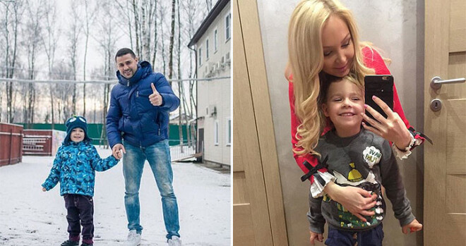 Дарья Пынзарь с сыном Артемом и мужем Сергеем