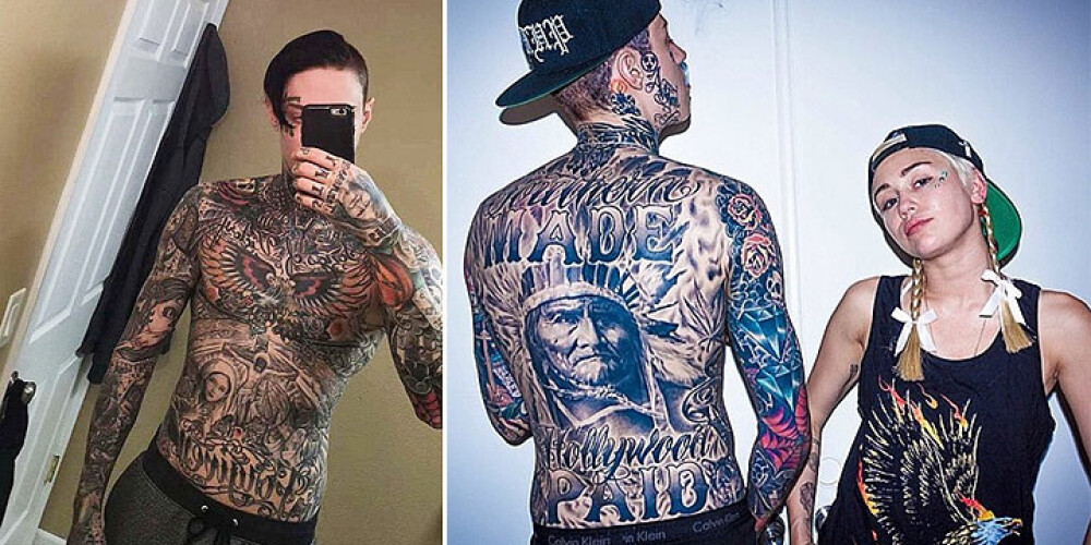 У брата Майли Сайрус закончилось место для татуировок
