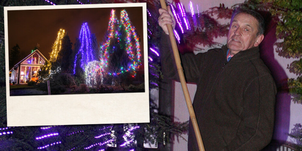Iespaidīgi! Tā Ziemassvētkos savu pagalmu izgaismo Rīgas bijušais mērs Ārgalis. FOTO
