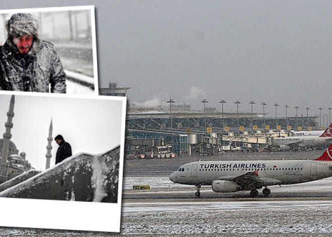 Sniegs pārsteidz Turciju. Atcelti simtiem avioreisu un slēgtas skolas. FOTO