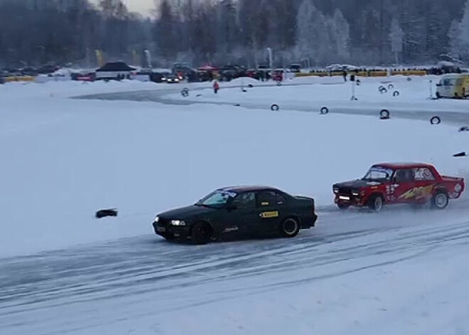 Ledus drifta sacensību "Ziemas drifts 64" apskats. VIDEO