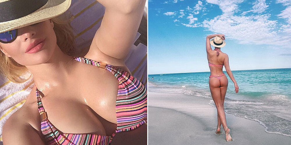 Татьяна Котова демонстрирует сексуальные формы на пляже в Майами