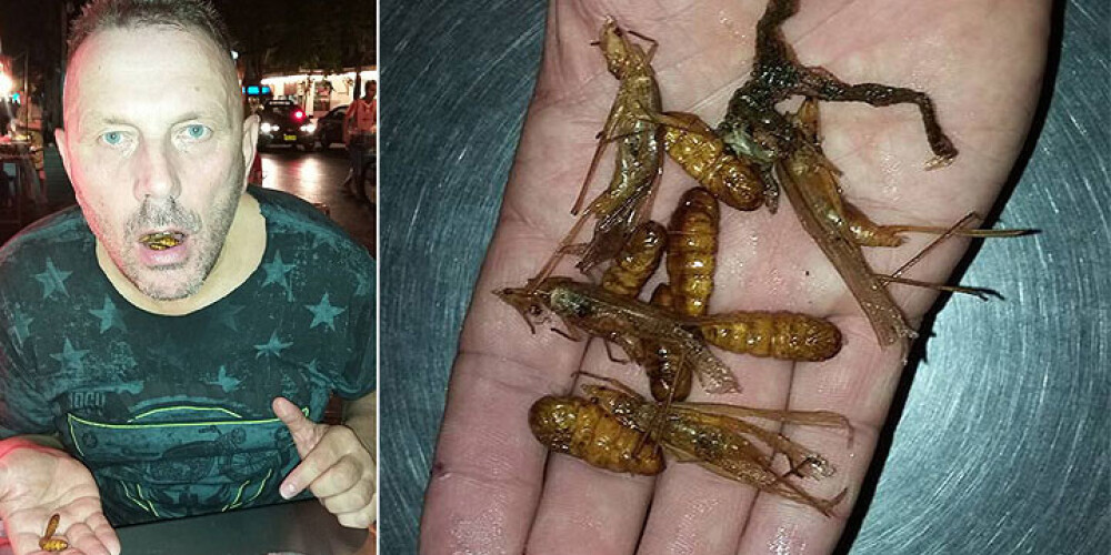 Pē! Guntis Veits Taizemē mielojas ar kukaiņiem. Skats, nu tā... FOTO