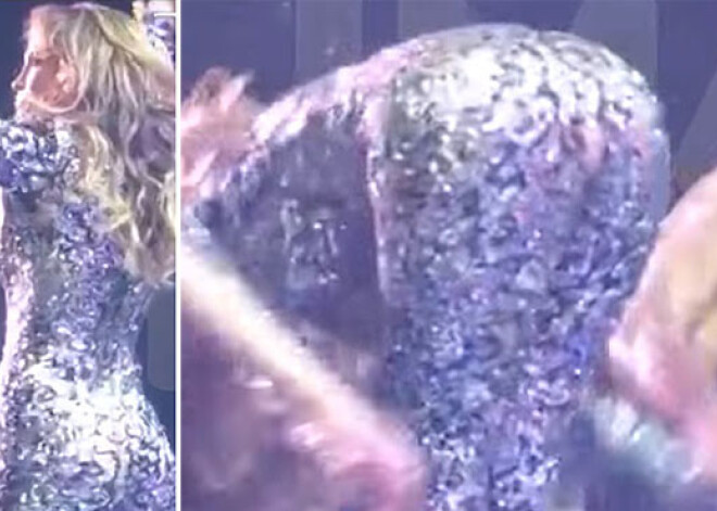 Упс! На Лопез во время выступления лопнул комбинезон ВИДЕО