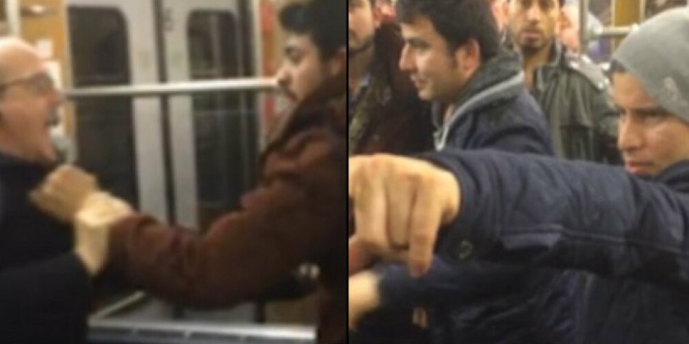 Kautiņš Minhenes metro: migranti uzbrūk pensionāriem, kuri no tiem aizstāvēja jaunu sievieti. VIDEO