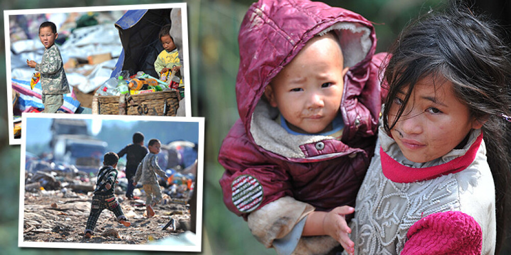 Nudien skarba bērnība: šie pamestie bērni dzīvo un rotaļājas izgāztuvē. FOTO