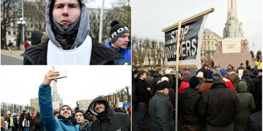 "Valdība, nenodod Latviju!" 200 cilvēki Rīgas centrā šodien protestē pret "masu imigrāciju"