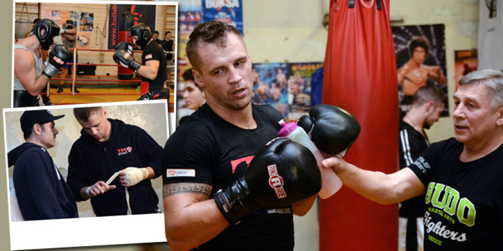Šādi Latvijas labākais bokseris Mairis Briedis trenējas cīņai. FOTO