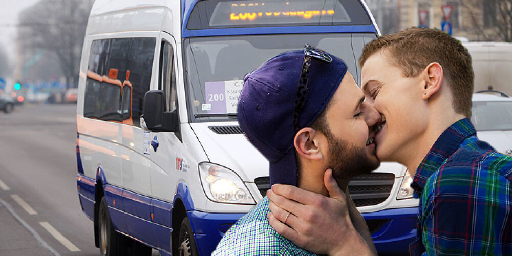 Valentīndienā arī lesbietes un geji varēs ar skūpstu atpirkties par braucienu mikriņā