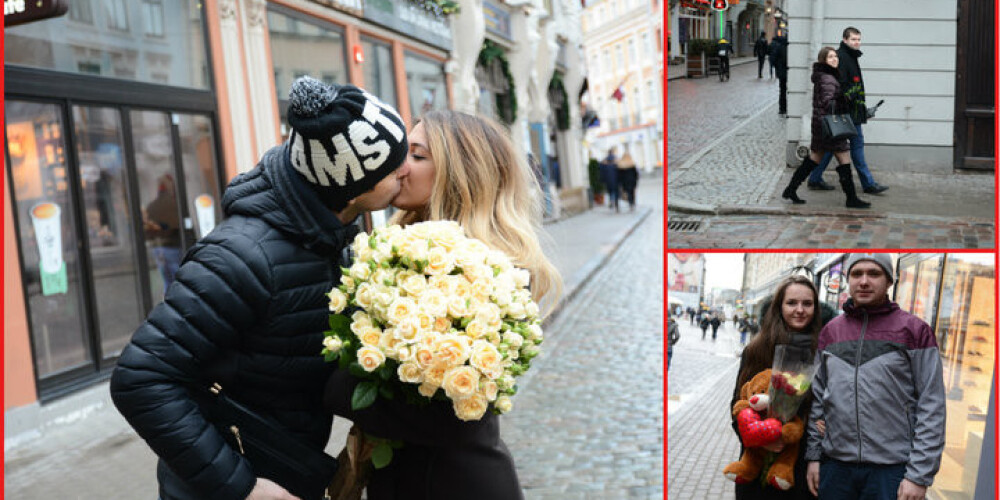 Mīlnieki pie "Laimas" pulksteņa vairs negaida! 14.februāris Rīgā aizvadīts godam. FOTOREPORTĀŽA
