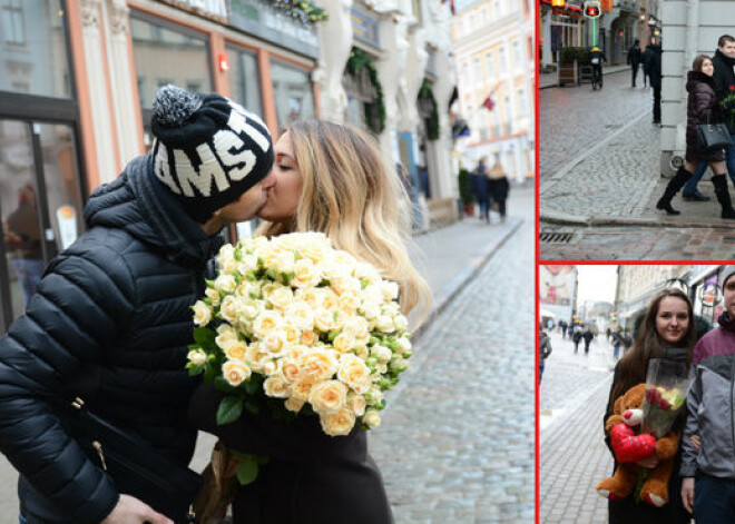 Mīlnieki pie "Laimas" pulksteņa vairs negaida! 14.februāris Rīgā aizvadīts godam. FOTOREPORTĀŽA