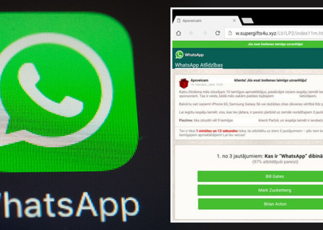 Policija sākusi pārbaudi par viltotu loteriju, izmantojot aplikāciju "WhatsApp"