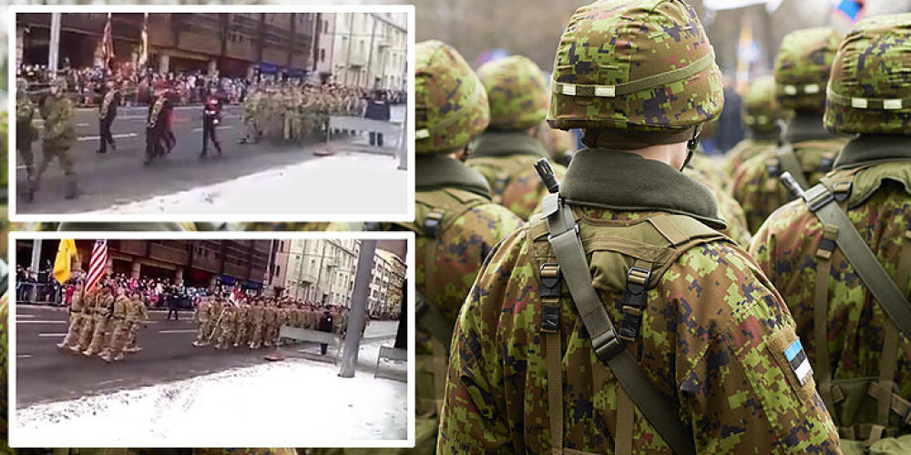 Šobrīd skandalozākais video Igaunijā: vīrietis rupji ņirgājas par parādē soļojošiem karavīriem