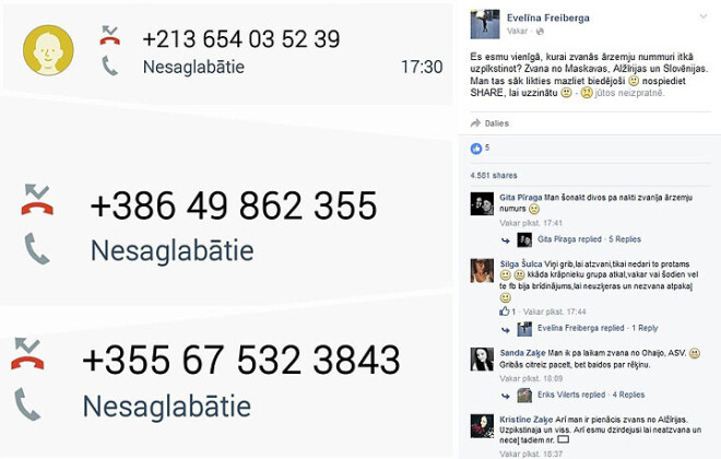 Par zvaniem no svešām valstīm cilvēki sūdzas internetā. Citus šādi zvanītāji kaitina, savukārt, citus – biedē.