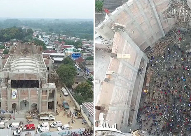 Sabrūkot katedrāles jumtam, Meksikā vairāki bojāgājušie. VIDEO