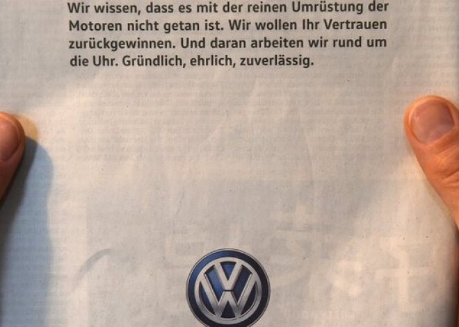 "Volkswagen" sāk reklāmas kampaņu Vācijā klientu uzticības atgūšanai