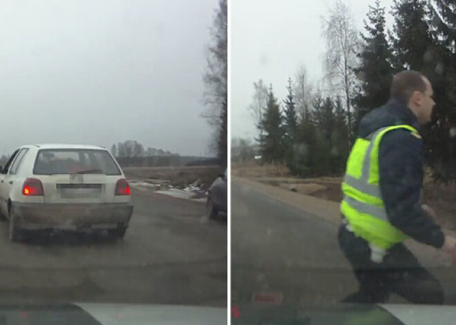 Pakaļdzīšanās ar šaušanu Rēzeknē: no policijas bēg piedzēries vīrietis. VIDEO